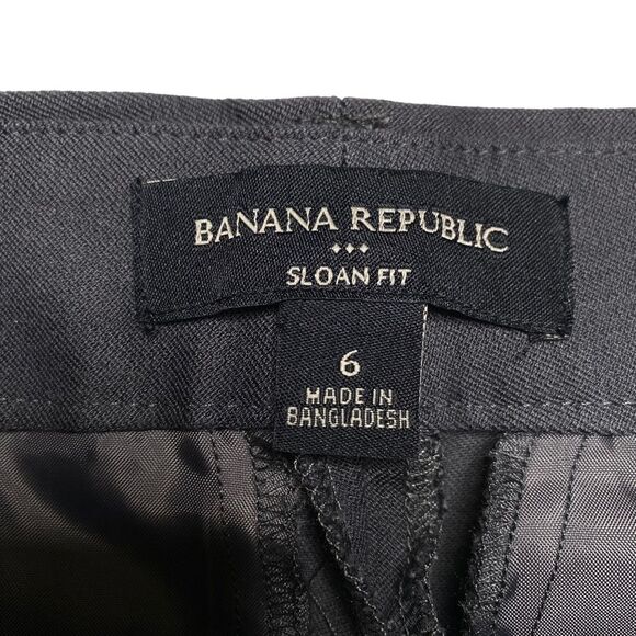 Banana Republic Sloan Fit Tuxedo Stripe Asphalt Gray Black Sz 6 - Picture 7 of 11